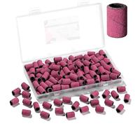 Makartt Lot de 100 bandes abrasives pour perceuse à ongles - Grain moyen #120 - Pour enlever et façonner les ongles en acrylique - Plus épais et durable - Rose