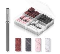 Makartt Lot de 100 bandes abrasives pour ponceuse à ongles - 4 couleurs - Grain 80/120/180/240 - Avec mini mandrin de 3,1 mm - Pour ongles en acrylique, manucure et pédicure