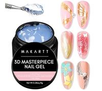Makartt Nail Art 3D Gel Nail Art - Poudre à ongles chromée effet miroir - Texture 3D - Vernis à ongles sans essuyage - Pour le besoin de peinture 3D en métal - Design de dessin - Manucure de