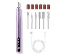 Makartt Perceuse à ongles en forme de stylo : lime à ongles électrique rechargeable 25 000 tr/min pour débutants, lime électrique légère sans fil avec affichage LED, rotation F & R, faible chaleur et