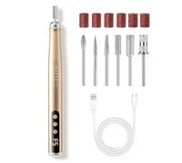 Makartt Perceuse à ongles en forme de stylo : lime à ongles électrique rechargeable 25 000 tr/min pour débutants, lime électrique légère sans fil avec affichage LED, rotation F & R, faible chaleur et
