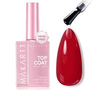 Makartt Top Coat Semi Permanent Hema-Free No Wipe, 15ML Top Coat Gel UV Haute Brillance, Formule Douce, Longue Tenue, Pour DIY Nail Art, Cadeau Femmes