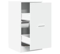 Makastle Armoire D'apothicaire avec 2 Tiroirs, Meuble de Rangement, Commode pour Salle de Séjour, Salon, Chambre à Coucher, 40x41x77,5 cm Blanc Bois D'ingénierie