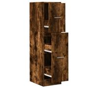 Makastle Armoire D'apothicaire avec 3 Tiroirs, Meuble de Rangement, Commode pour Salle de Séjour, Salon, Chambre à Coucher, 30x41x118 cm Chêne Fumé Bois D'ingénierie