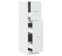 Makastle Armoire D'apothicaire avec 3 Tiroirs, Meuble de Rangement, Commode pour Salle de Séjour, Salon, Chambre à Coucher, 30x41x118 cm Blanc Bois D'ingénierie