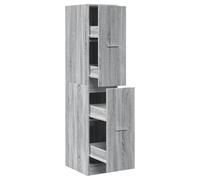 Makastle Armoire D'apothicaire avec 4 Tiroirs, Meuble de Rangement, Commode pour Salle de Séjour, Salon, Chambre à Coucher, 30x41x144,5 cm Sonoma Gris Bois D'ingénierie