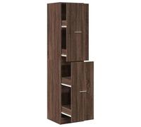 Makastle Armoire D'apothicaire avec 4 Tiroirs, Meuble de Rangement, Commode pour Salle de Séjour, Salon, Chambre à Coucher, 40x41x174,5 cm Chêne Marron Bois D'ingénierie