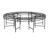 Makastle Banc Circulaire Tour d'arbre en Acier Noir 160 x 160 x 45 cm