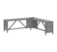 Makastle Banc d'angle de Jardin, Banquette de Jardin avec 1 Jardinière, Banc Exterieur pour Balcon Terrasse, 117 cm Bois d'acacia Gris