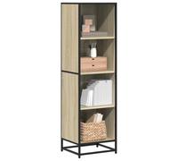 Makastle Bibliothèque à 4 Niveaux, Cadre en Métal, Étagère de Rangement, Meuble de Rangement, pour Salon, Bureau, Cuisine, chêne Sonoma 40x35x139 cm Bois d'ingénierie