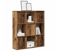 Makastle Bibliothèque à 9 Compartiments, Étagère de Rangement, Meuble de Rangement, pour Salon, Bureau, Cuisine, Vieux Bois 89x24x101,5 cm Bois d'ingénierie