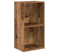 Makastle Bibliothèque avec 2 Compartiments Ouverts, vitrine, casiers Robustes pour Salon, étude, Bonne stabilité, Aspect Bois recyclé 40 x 30 x 77 cm