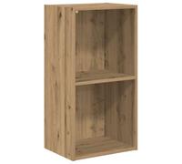Makastle Bibliothèque avec 2 Compartiments Ouverts, vitrine, casiers Robustes pour Salon, étude, Bonne stabilité, chêne Artisanal, 40 x 30 x 77 cm
