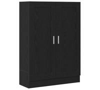 Makastle Bibliothèque avec 2 Portes et 2 étagères, Meuble de Rangement Livres pour Bureau, Salon et Chambre à Coucher, 82,5x30,5x115 cm Chêne Noir Bois D'ingénierie