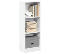 Makastle Bibliothèque avec 3 Niveaux, Meuble de Rangement, Étagère de Rangement, Armoire Présentoir pour Salon, Bureau, Blanc 40x24x109 cm Bois d'ingénierie