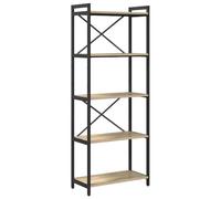 Makastle Bibliothèque avec 5 étagères, Meuble de Rangement Livres pour Bureau, Salle de séjour et Chambre à Coucher, 57x29.5x155 cm Chêne Sonoma Bois D'ingénierie