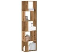 Makastle Bibliothèque avec 5 Niveaux, Meuble de Rangement, Étagère de Rangement, Armoire Présentoir pour Salon, Bureau, chêne Artisanal Bois ingénierie