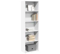 Makastle Bibliothèque avec 5 Niveaux, Meuble de Rangement, Étagère de Rangement, Armoire Présentoir pour Salon, Bureau, Blanc 60x30x189 cm Bois d'ingénierie