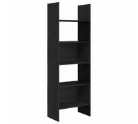 Makastle Bibliothèque avec 6 Compartiments Ouverts, Meuble de Rangement pour Salon, Bureau, Chambre à Coucher, 60x35x180 cm Chêne Noir Bois D'ingénierie