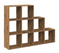 Makastle Bibliothèque avec 9 Compartiments, Séparateur de Pièce, Etagère à Livres, Cloison de Séparation pour Salon, 137.5x29x103.5 cm Chêne Artisanal Bois D'ingénierie