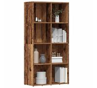 Makastle Bibliothèque, Étagère de Rangement, Meuble de Rangement, Armoire Présentoir, pour Salon, Bureau, Cuisine, Vieux Bois 66x30x130 cm Bois d'ingénierie