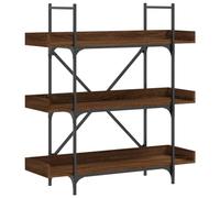 Makastle Bibliothèque Industrielle indépendante avec 3 Compartiments, étagère pour DVD, étagère Ouverte, multifonctionnelle, pour Salon, Aspect chêne Marron, 100 x 33 x 108,5 cm