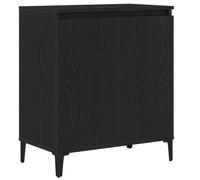 Makastle Buffet avec 2 Portes et 2 Compartiments, Armoire de Rangement pour Bureau à Domicile, Chambre à Coucher, Cuisine, 60x35x70 cm Chêne Noir Bois D'ingénierie