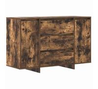 Makastle Buffet avec 2 Portes et 3 Tiroirs, Armoire de Rangement, Meuble de Cuisine pour Salon, Salle à Manger, Chambre, 120x41x75 cm Chêne Fumé Bois D'ingénierie