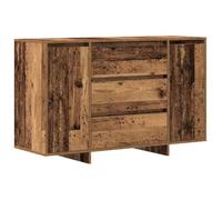Makastle Buffet avec 2 Portes et 3 Tiroirs, Armoire de Rangement, Meuble de Cuisine pour Salon, Salle à Manger, Chambre, 120x41x75 cm Ancien Bois D'ingénierie