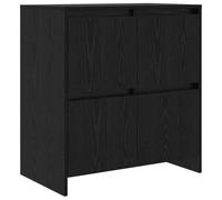 Makastle Buffet avec 4 Portes, Meuble de Rangement, Armoire Latérale Décorative pour Chambre à Coucher, Salle a Manger, Salon, 70x41x75 cm Chêne Noir Bois D'ingénierie