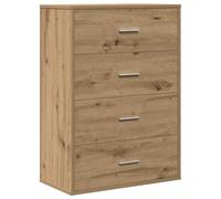 Makastle Buffet avec 4 Tiroirs, Commode, Armoire de Rangement pour Chambre à Coucher, Salle de Séjour, Bureau à Domicile, 60x31x84 cm Chêne Artisanal Bois D'ingénierie