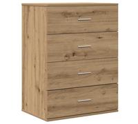 Makastle Buffet avec 4 Tiroirs, Commode, Armoire, Meuble de Rangement pour Chambre, Salle de Séjour, Bureau à Domicile, 60x39x80 cm Chêne Artisan Bois D'ingénierie