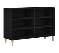 Makastle Buffet avec 6 Compartiments Ouverts, Armoire de Rangement pour Bureau à Domicile, Chambre à Coucher, Salon, 103,5x35x70 cm Chêne Noir Bois D'ingénierie