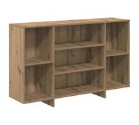 Makastle Buffet avec 7 Compartiments Ouverts, Meubles de Rangement, Armoire Latérale Décorative pour Chambre, Bureau, Salon, 120x30x75 cm Chêne Artisanal Bois D'ingénierie