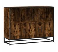 Makastle Buffet chêne fumé 100x35x76 cm Bois d'ingénierie