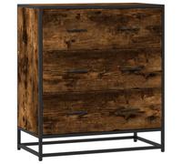 Makastle Buffet chêne fumé 68x35x76 cm Bois d'ingénierie et métal