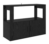 Makastle Buffet Chêne Noir 80 x 30 x 60 cm Bois d'ingénierie