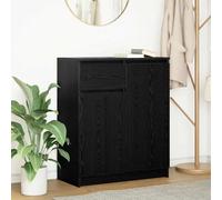 Makastle Buffet d'appoint à 1 tiroir et 4 Compartiments, Buffet Salle a Manger Meuble de Rangement Armoire pour Chambre et Salon, chêne Noir 71x35x84 cm Bois d'ingénierie