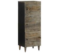 Makastle Buffet d'appoint à 3 Portes, Buffet Salle a Manger Meuble de Rangement Armoire de Cuisine Style Rural pour Chambre et Salon, 40x33x110 cm Bois de manguier Massif