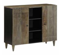 Makastle Buffet d'appoint à 7 Compartiments, Buffet Salle a Manger Meuble de Rangement Armoire de Cuisine Style Rural pour Chambre et Salon, 90x33x75 cm Bois Massif de manguier
