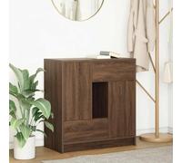 Makastle Buffet Moderne, Commode, Meuble de Rangement avec tiroirs et Portes, Armoire de Rangement, Buffet Caisson pour Salon et Chambre, chêne Marron 70,5x34x74,5 cm