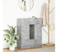 Makastle Buffet Moderne, Commode, Meuble de Rangement avec tiroirs et Portes, Armoire de Rangement, Buffet Caisson pour Salon et Chambre, Gris béton 73x31x90 cm