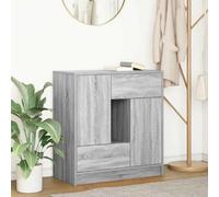 Makastle Buffet Moderne, Commode, Meuble de Rangement avec tiroirs et Portes, Armoire de Rangement, Buffet Caisson pour Salon et Chambre, Sonoma Gris 70,5x34x74,5 cm