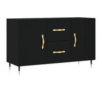 Makastle Buffet Noir 100x36x60 cm Bois d'ingénierie