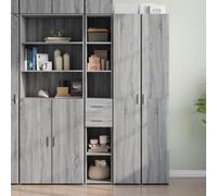 Makastle Buffet Table d'Entrée Table de Couloir Meuble de Rangement Armoire Latérale Placard Buffet d'appoint avec Tiroirs et Étagères, Sonoma Gris 30x42,5x185 cm Bois d'ingénierie