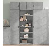 Makastle Buffet Table d'Entrée Table de Couloir Meuble de Rangement Armoire Latérale Placard Buffet d'appoint avec 6 Étagères, Gris béton 70x41x185 cm Bois d'ingénierie