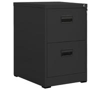 Makastle Caisson de Bureau Moderne avec 2 Tiroirs, Anthracite, 46x62x72.5 cm, Acier, Montage au Sol