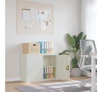 Makastle Caisson de Bureau, Placard Polyvalent à 1 étagère réglable, Armoire de Bureau à 2 Portes, Verrouillable, en Métal, pour Salon, Gris Clair 90x40x70 cm Acier