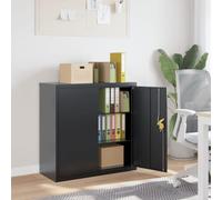 Makastle Caisson de Bureau, Placard Polyvalent à 2 étagères réglables, Armoire de Bureau à 2 Portes, Verrouillable, en Métal, pour Salon, Anthracite 90x40x90 cm Acier