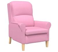 Makastle Chaise de Canapé avec Dossier et Accoudoir Incurvé, Chaise de Salon avec Pied en Bois Massif pour Chambre Bureau, Rose 76 x 94 x 102 cm Tissu